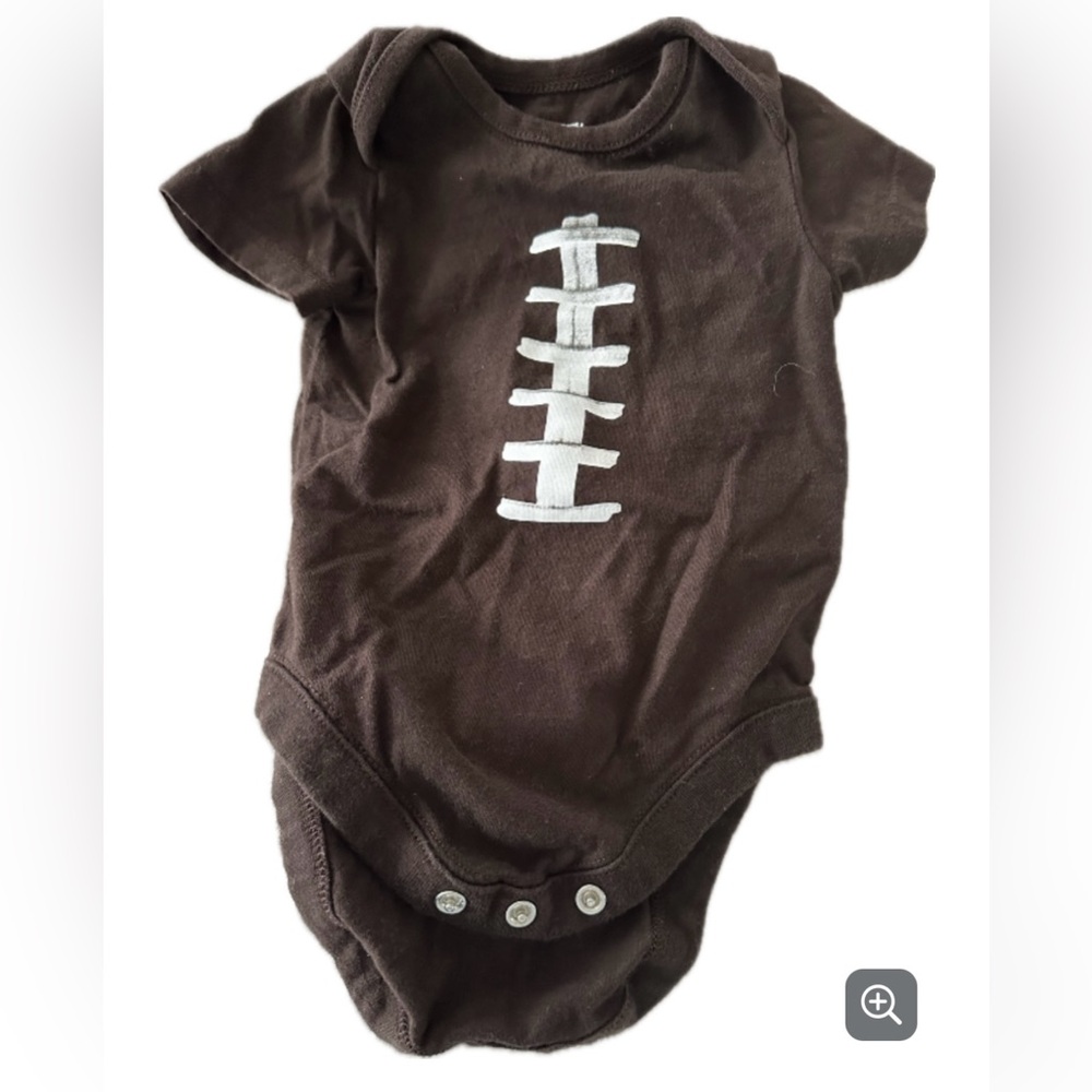 Brown Football-Themed Baby Onesie